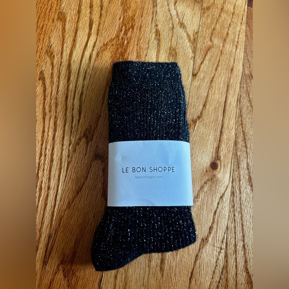 Le Bon Shoppe - NWT Black and Gold Sparkle Socks